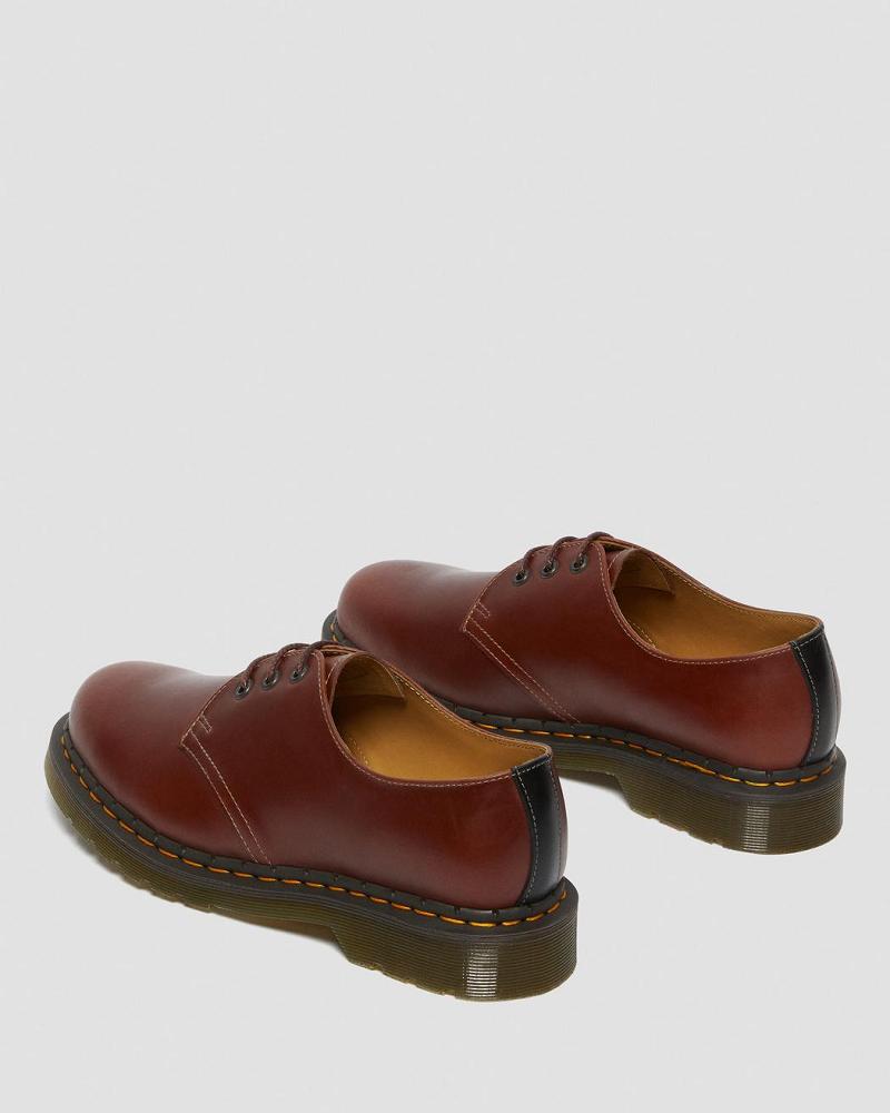 Dr Martens 1461 Men's Abruzzo Læder Oxford Sko Herre Brune Sort | DK 599SGL